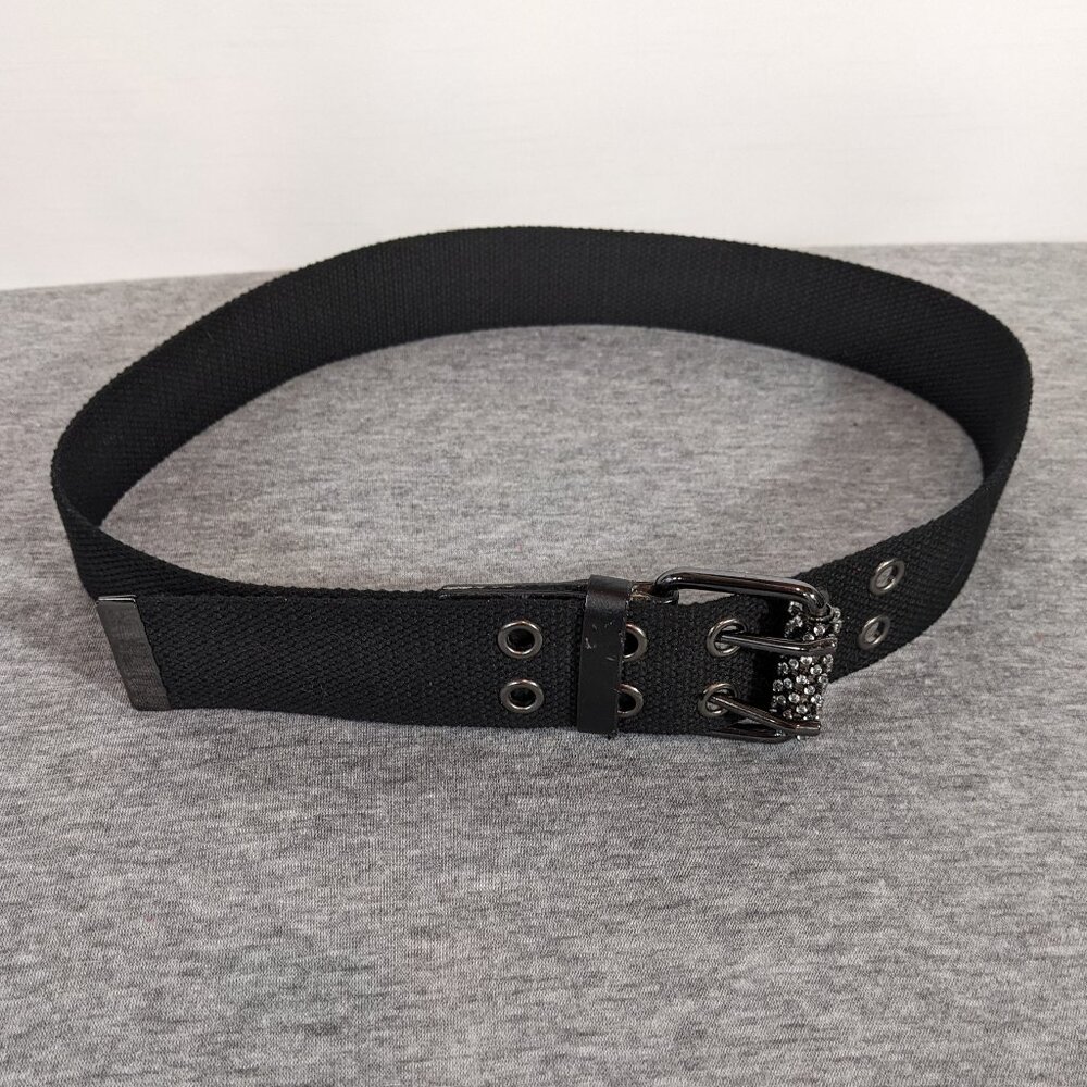 Black Belt with Rhinestone Buckle